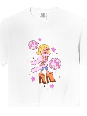 NEW Lizzie McGuire / Hilary Duff Disco Concert White Tee S